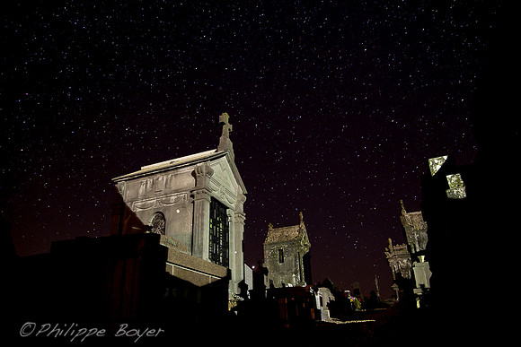 Cemetery night view -France