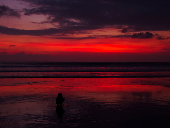 Sunset on Kuta beach